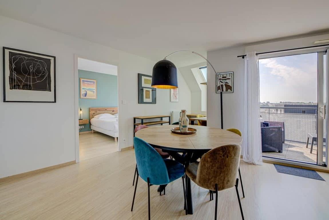 Ferienwohnung Le Maginot, T4 De Standing, Terrasse Et Parking Rennes Exterior foto